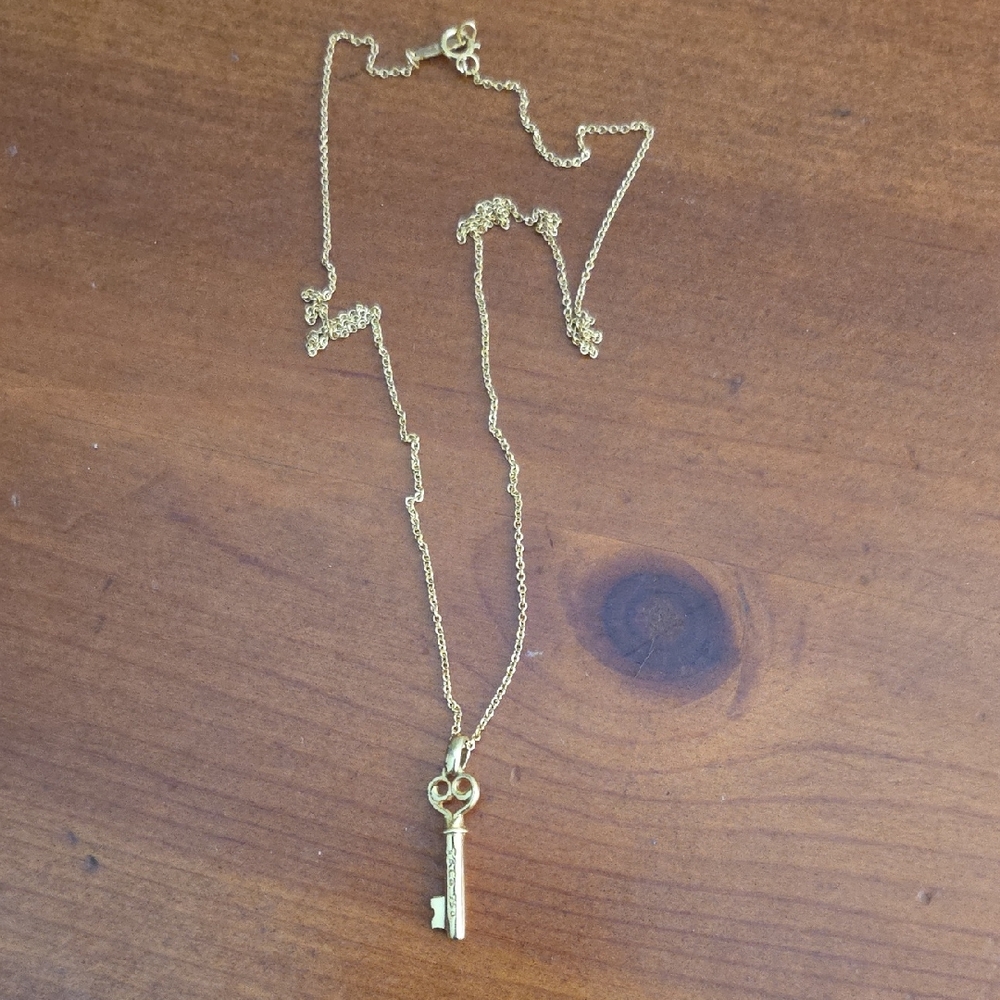 Tiffany & Co. Gold Key Pendant Necklace